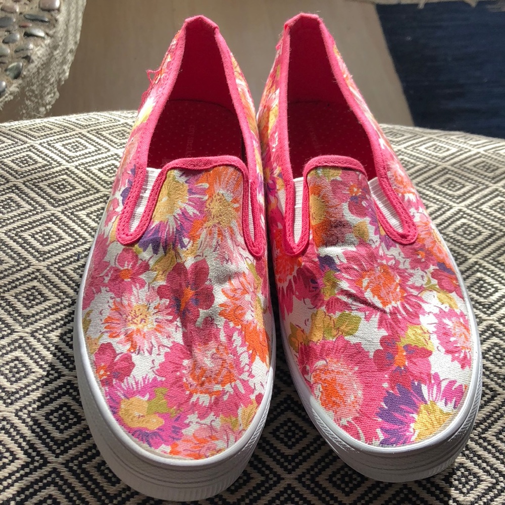 Slip On Flower Shoes. Never worn
